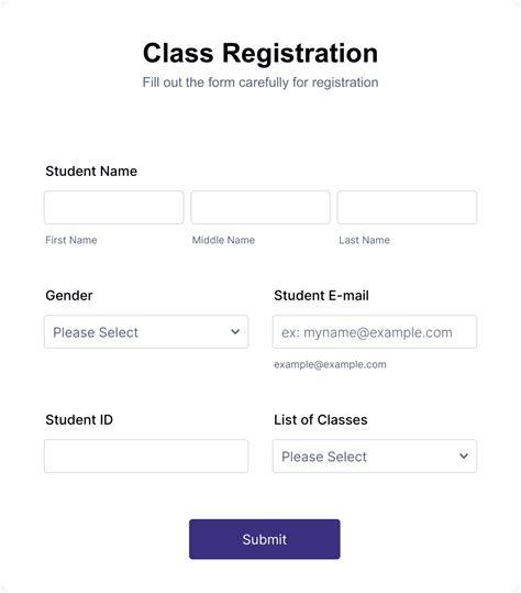 Class Registration Form Template Jotform