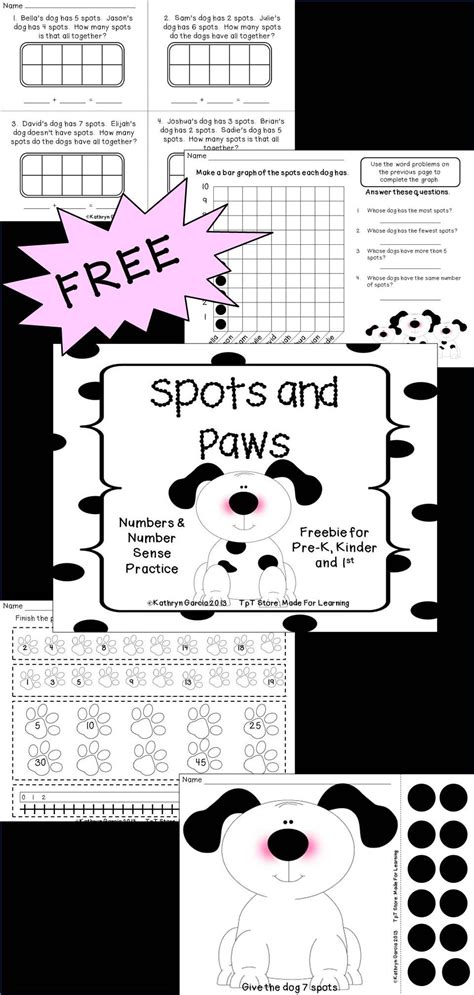 Spots And Paws Numbers And Number Sense Practice For Primary