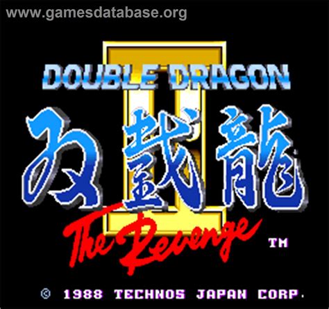 Double Dragon Ii The Revenge Arcade Artwork Title Screen