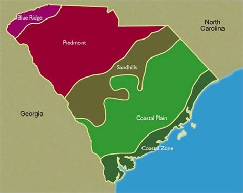 South Carolina Regions Map Time Zones Map