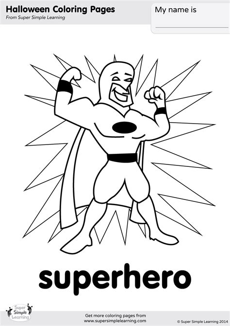Superhero Coloring Page Super Simple