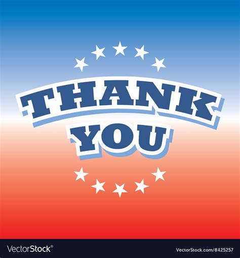 Thank You Banner On Red And Blue Background Vector Image