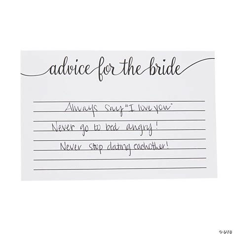 Advice For The Bride Bridal Shower Cards