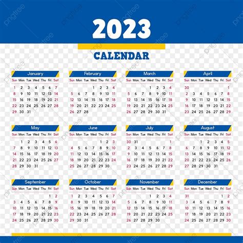 2023 Calendar Planner Vector Hd Png Images Calendar 2023 In Blue And
