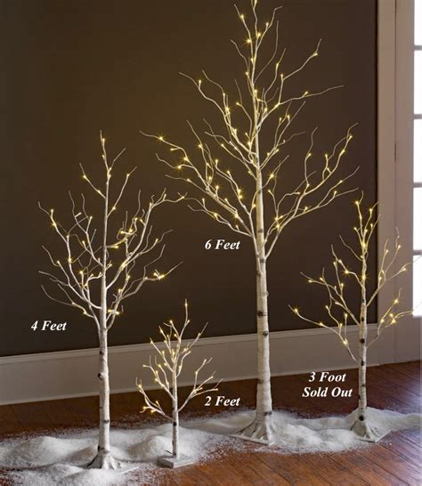 Lighted White Birch Tree 4 Foot 48 Warm White Leds Indoor Outdoor