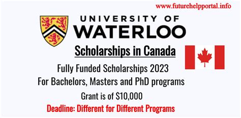 University Of Waterloo Scholarship Fully Funded 2023 Future Help Portal