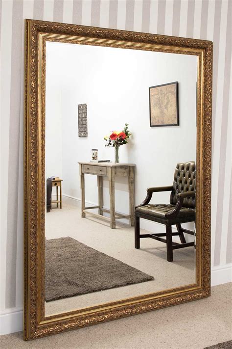 X home gold rectangle mirror, 24×36 inch gold framed mirror for wall decor, brushed brass mirror for bathroom, vanity, entryway, and more, rounded corner, antique & vintage style. Extra Large Devonshire Carved Gold Mirror 215x154cm in ...