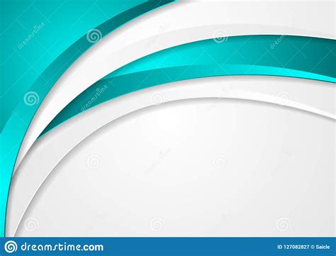 Abstract Turquoise Corporate Wavy Background Stock Vector