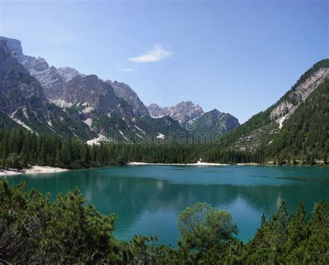 Lake Prags In Tyrol Stock Image Image Of Rock Mountain
