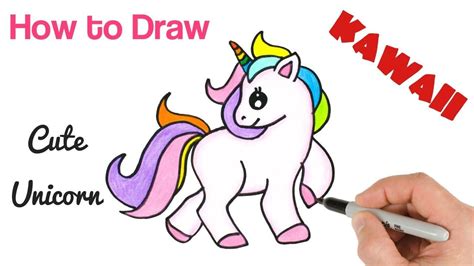 Subscribe and we will draw together, share videos with. How to Draw Unicorn Cute Rainbow and Easy (With images ...