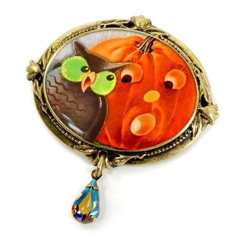 Pumpkin And Owl Halloween Pin Halloween By Shelleycooperjewelry Halloween