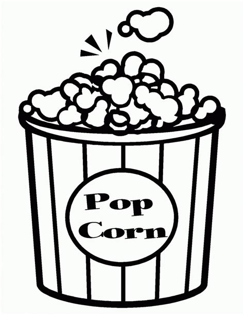 Popcorn Coloring Page For Learning Educative Printable