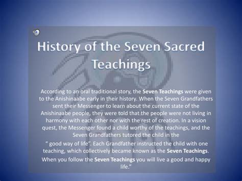 Ppt The Seven Sacred Teachings Powerpoint Presentation Id358231