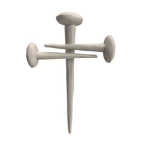 3d nails of Jesus Christ in form of cross. Easter icon rendering