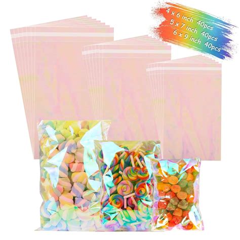 Iridescent Holographic Candy Self Sealing Opp Cello Bags Cookie Bags