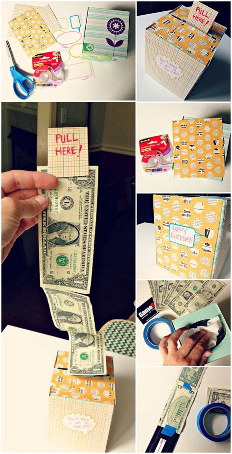 Which one are you most excited about? DIY Creative Way To Give A Cash Gift (Using A Kleenex Box) | Creative money gifts, Creative diy ...