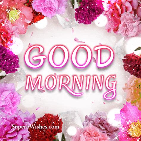 Fantastic Good Morning Glitter  With Falling Rose Petals Superbwishes
