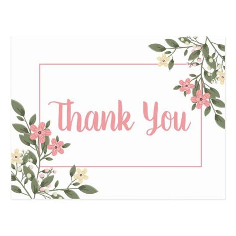 The official language of malaysia is malay.it is not called malaysian. Floral Pink Thank You Wedding Flower Botanical Postcard ...