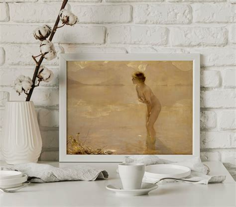 Buy Nude Wall Art Print Antique Naked Girl Painting Vintage Online In