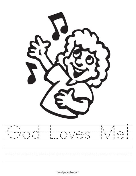 Don't think for yourself or draw for yourself. God Loves Me Worksheet - Twisty Noodle