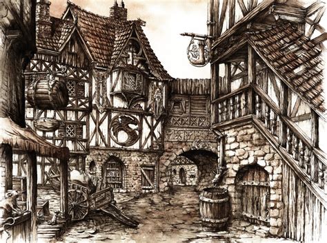 Medieval Village Drawing At Getdrawings Free Download