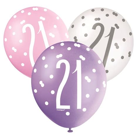 Pink And Silver 21st Birthday Balloons Latex Party Save Smile