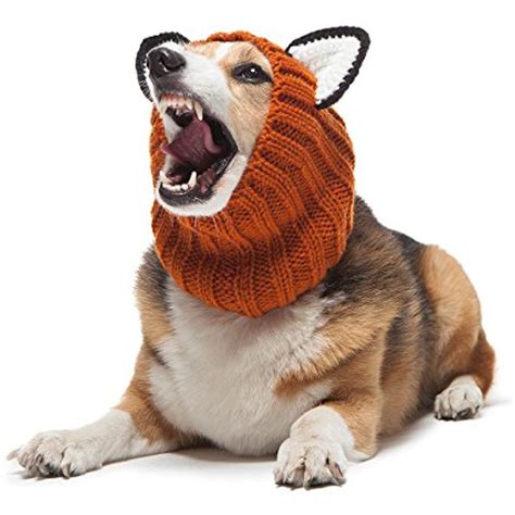 Zoo Snoods The Original Knit Fox Dog Snood Size Medium Check