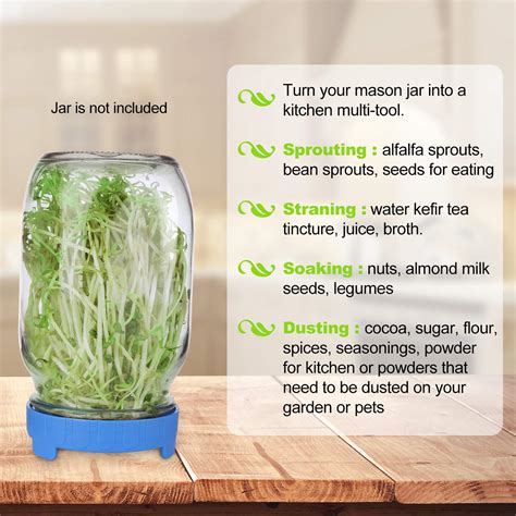 China In Stock 86mm Plastic Sprouting Lid For Wide Mouth Mason Jar
