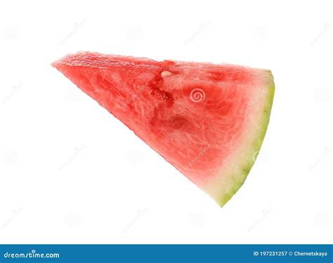 Slice Of Delicious Ripe Watermelon Isolated On White Stock Image