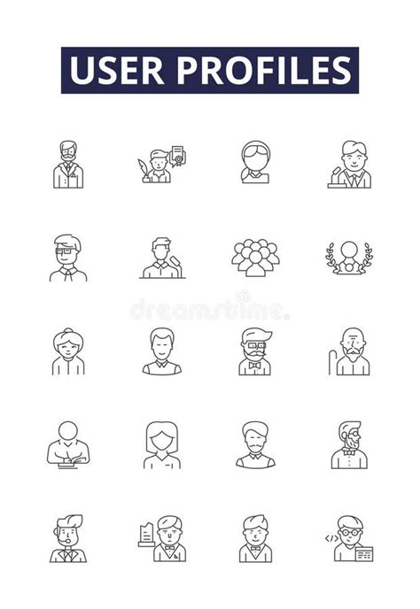 User Profiles Line Vector Icons And Signs Social People Person