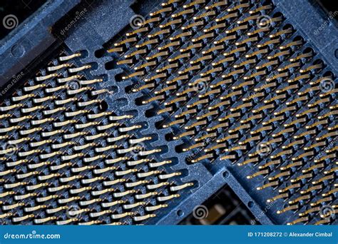 Bent And Broken Pins On The Motherboard Cpu Socket Stock Photo Image