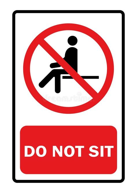 No Sitting Sign Vector Illustration Stock Illustration Illustration