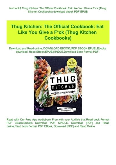 Textbook Thug Kitchen The Official Cookbook Eat Like You Give A Fck