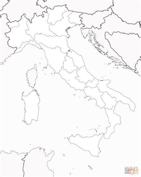 Italy Map coloring page | Free Printable Coloring Pages