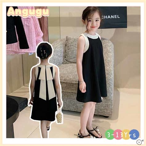 Angugu Korean Fashion Dress Summer Girls Clothing 2023 New Bow