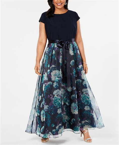 Sl Fashions Plus Size Floral Skirt Gown Macys