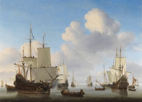 Hollandse Schepen Op Een Kalme Zee Ca 1665 Meesterbehang