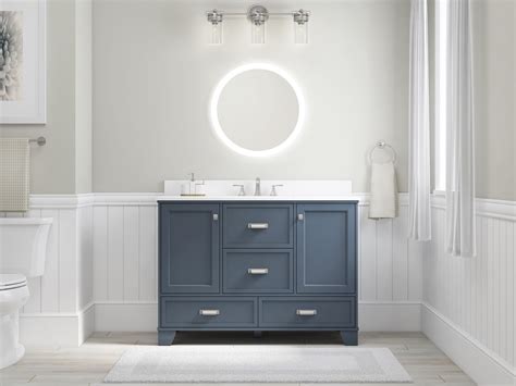 Shop allen + roth Leeland Harbor Blue Transitional Vanity Bathroom