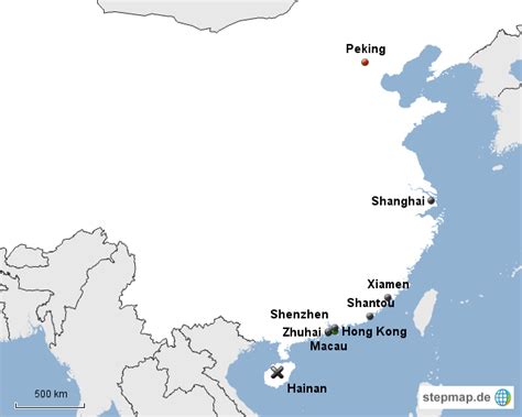 Stepmap China Städte Landkarte Für Asien