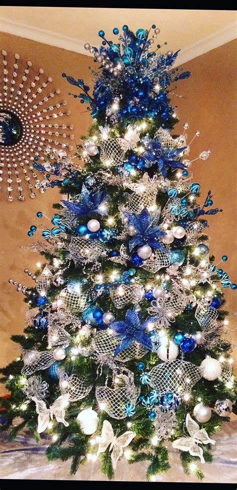 20 Christmas Trees Decorated In Blue