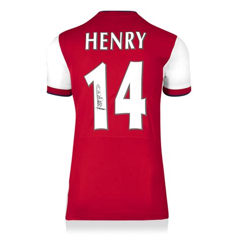 Thierry Henry Back Signed Modern Arsenal Home Shirt