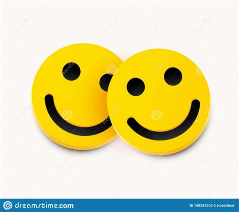Modern Yellow Laughing Two Smiles Friendship Concept Stock Vector
