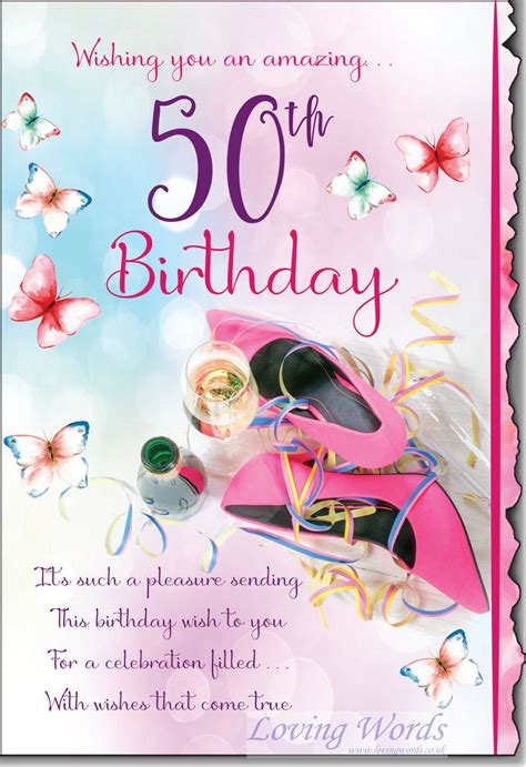Celebrate someone's day of birth with 50th birthday cards & greeting cards from zazzle! Happy 50th Birthday (Female) | Greeting Cards by Loving Words