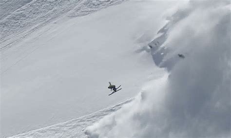 Incredible Footage Of The Moment Ski Er Is Caught In Avalanche As He
