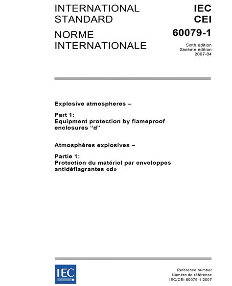 IEC 60079 1 Ed 6 0 B 2007 Explosive Atmospheres Part 1 Equipment
