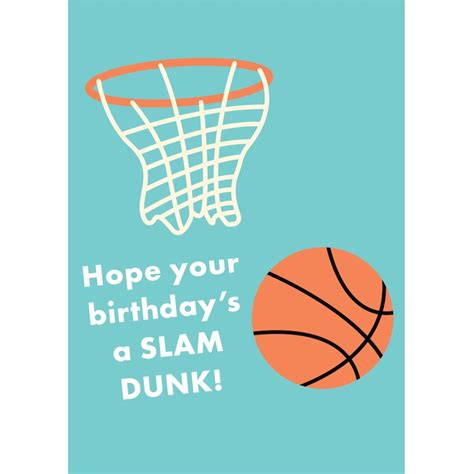 Basketball Slam Dunk Birthday Card Funny Sports Pun Etsy