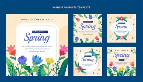 Premium Vector Gradient Spring Instagram Posts Collection