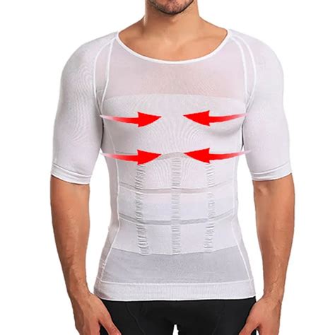 Men Body Shapers Fitness Elastic Abdomen Tight Fitting Short Sleeve Shirt Tank Tops Shape