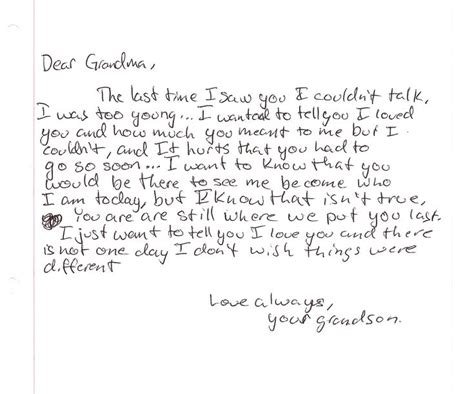 This Is A Very Beautiful Letter To Grandma From Her Grandson I Wish