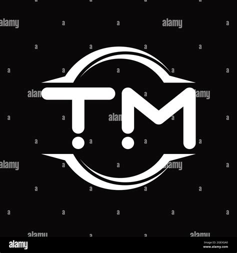Tm Logo Monogram Abstract Speed Technology Blackground Design Template